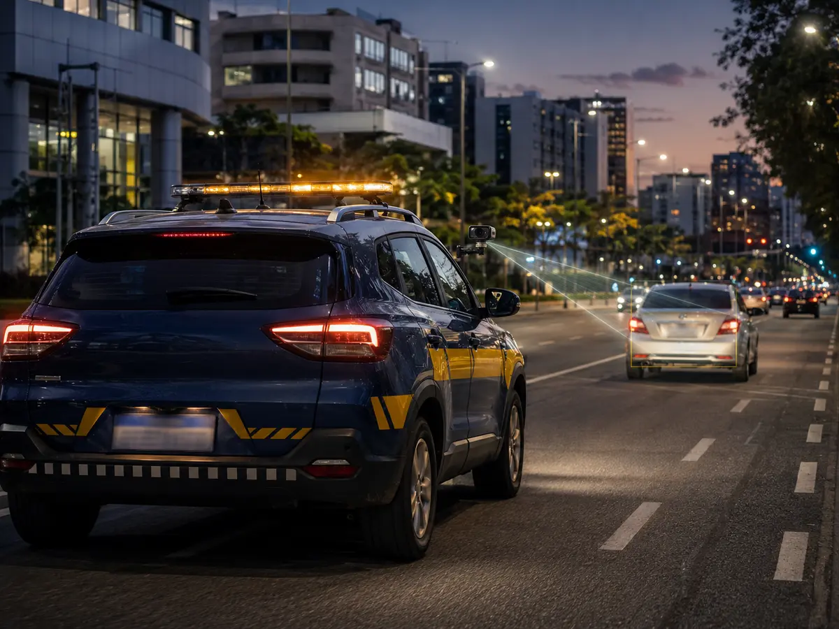 Viatura equipada com tecnologia para leitura de placas